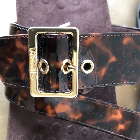 VIONIC | SKYLAR COMFORT SLIDES | TORTOISE BROWN PATENT LEATHER | SIZE: 8 | EUC - Picture 8 of 9